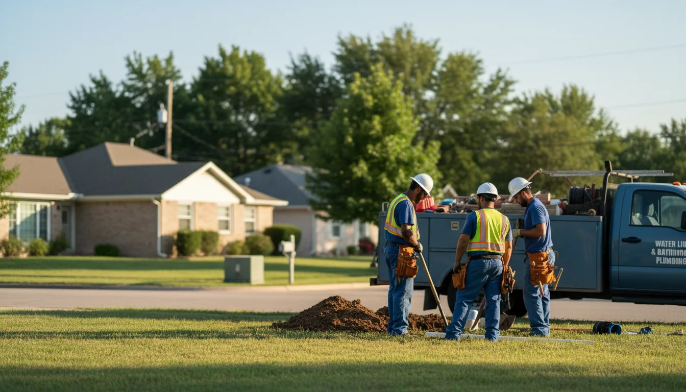 Residential water line and bathroom plumbing service in Okmulgee, OK